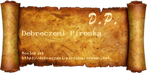 Debreczeni Piroska névjegykártya